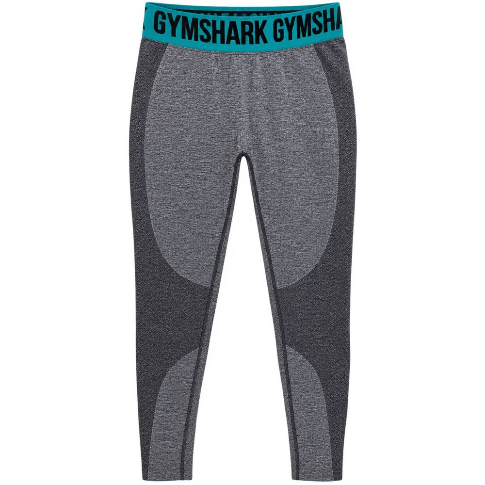 Gymshark Flex High Waisted Seamless Leggings Charcoal Gray Marl Teal Size M